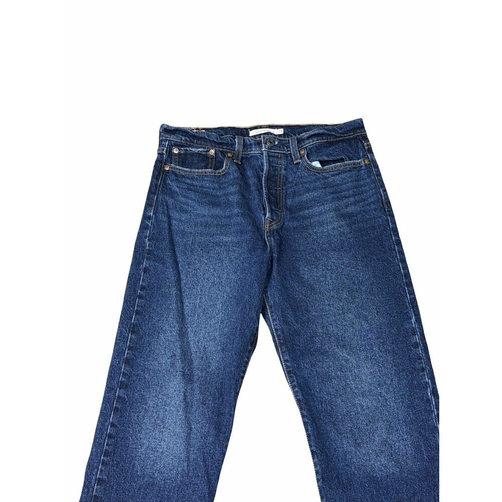 Levi’s Wedgie Straight Jeans Big E Dark Wash Blue Stretch Women’s Size 29 X28 - Picture 2 of 15